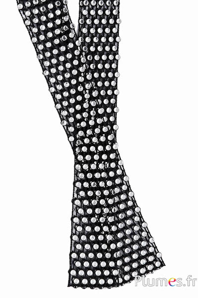 Colletto strass - lung. 130 x 5 cm - nero  